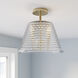 Saben 3 Light 15 inch Vintage Brass Indoor Semi-Flush Ceiling Light
